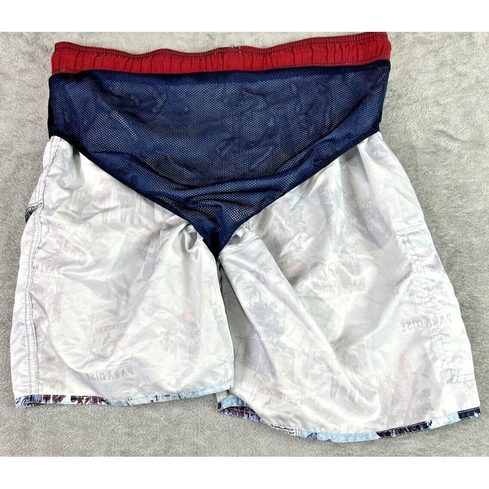 Croft & Barrow Medium Tropical Blue  Swim Trunks‎ Board Shorts Lined Hybrid
